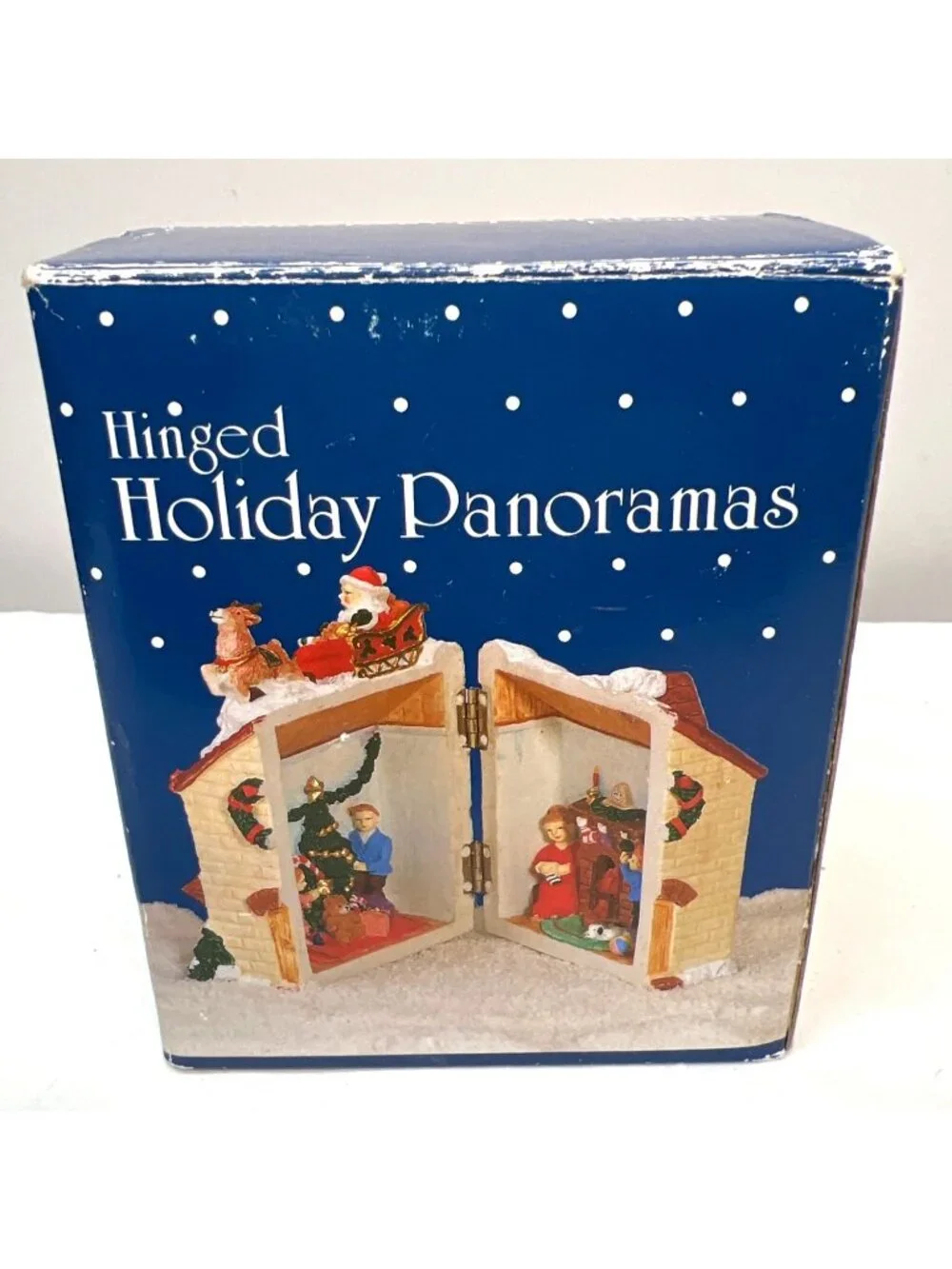 Hinged Holiday Panoramas Santas House With Sleigh & Reindeer Christmas Decor